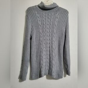 Gray cable knit turtleneck sweater Size 22/24W